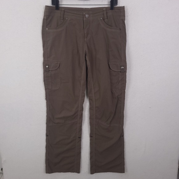 Kuhl Pants - Kuhl Cargo Pants Womens 34 Brown Hiking Outdoor Utility Straight Leg Gorpcore